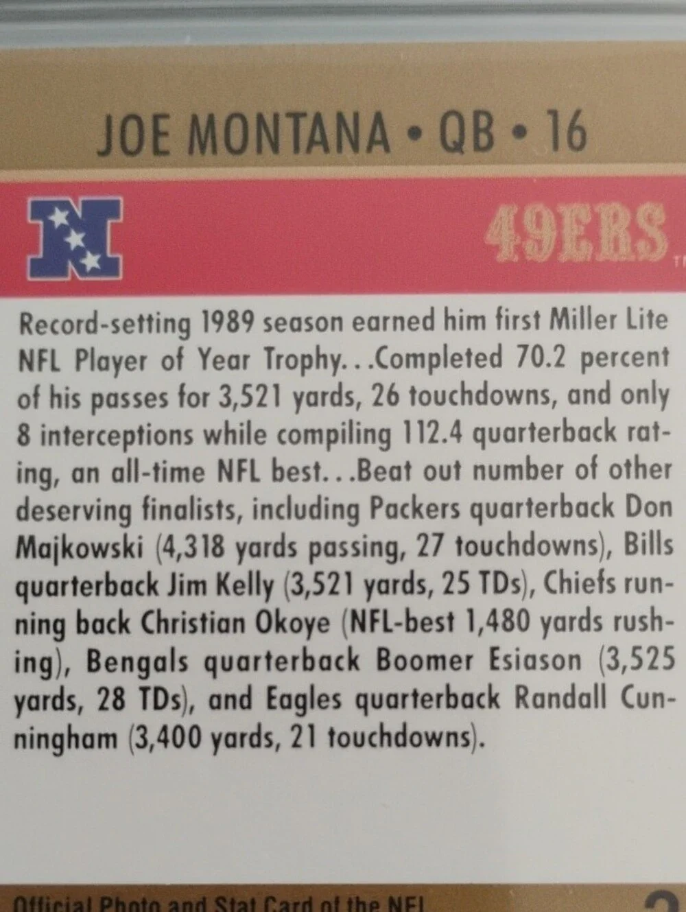 1990 Pro Set #2 Joe Montana
